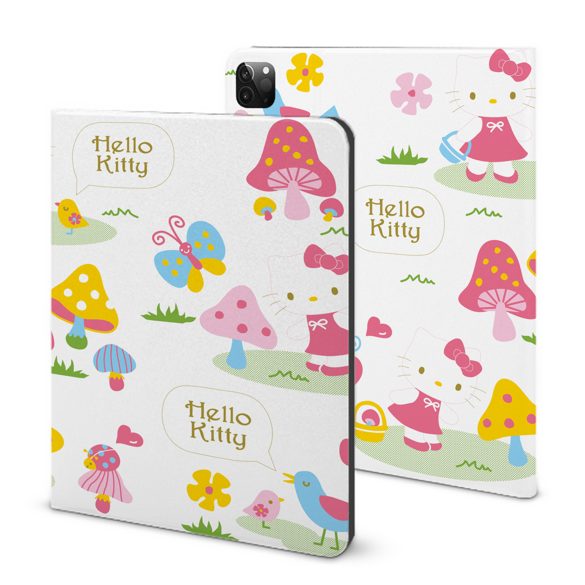 （画像用） Hello Kitty ハローキティ IPadケース ペンホルダー付き ブックスタイルデザイン